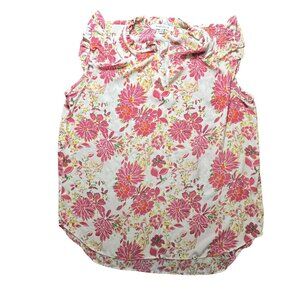 Rose & Olive Pink Floral Ruffle Neck Sleeveless Tunic Women's Medium